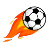 Soccer ball with blazing fire effect symbolizing high-energy football betting on Tez888