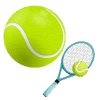 Tennis racket with ball representing tennis betting on Tez888